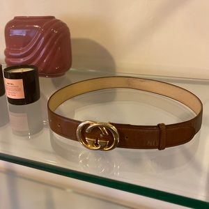 Vintage Gucci Mini GG 1” Leather Belt